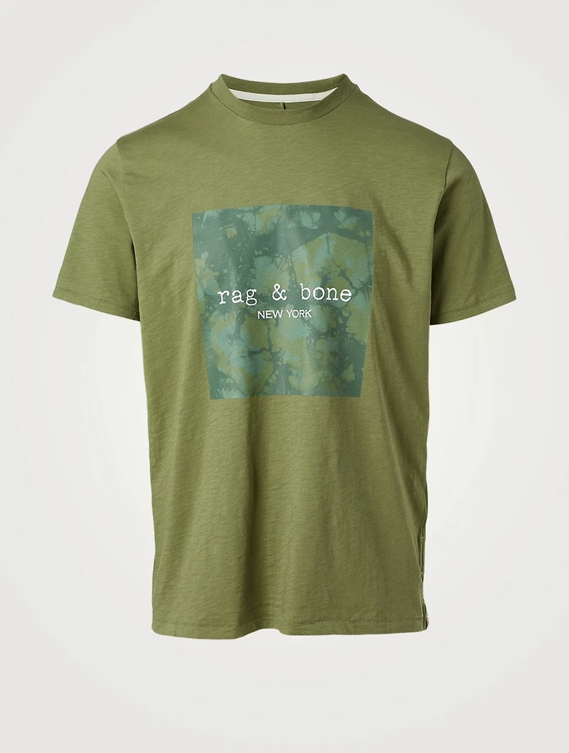Water Colour T-Shirt With Camo Logo