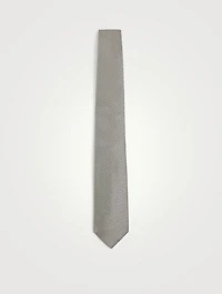 Silk Jacquard Tie In Micro Print