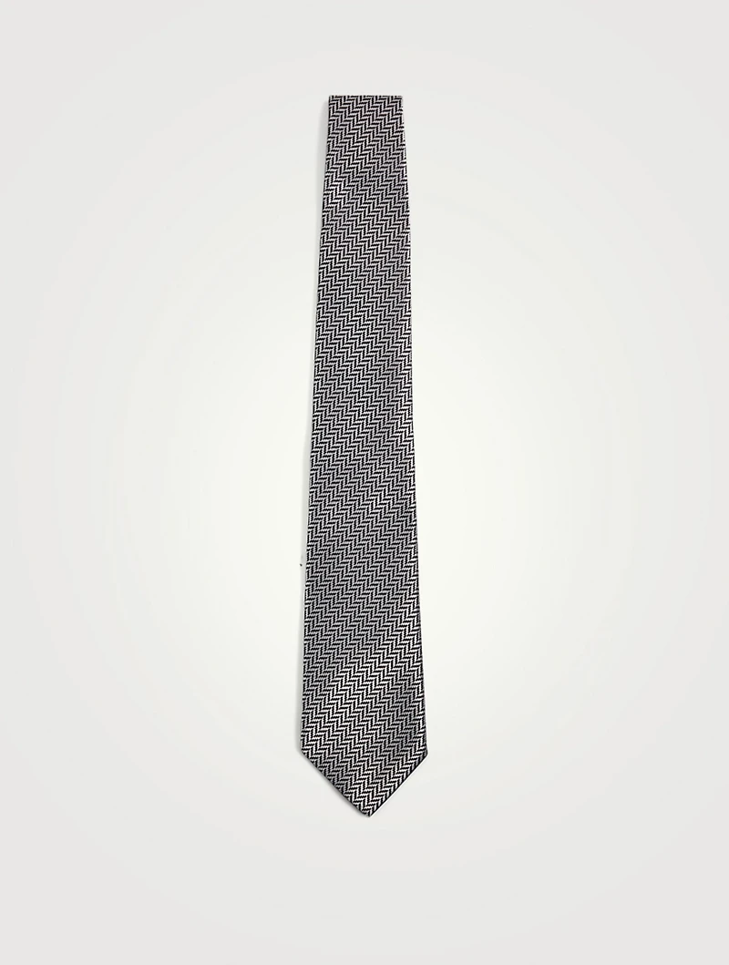 Silk Herringbone Jacquard Tie