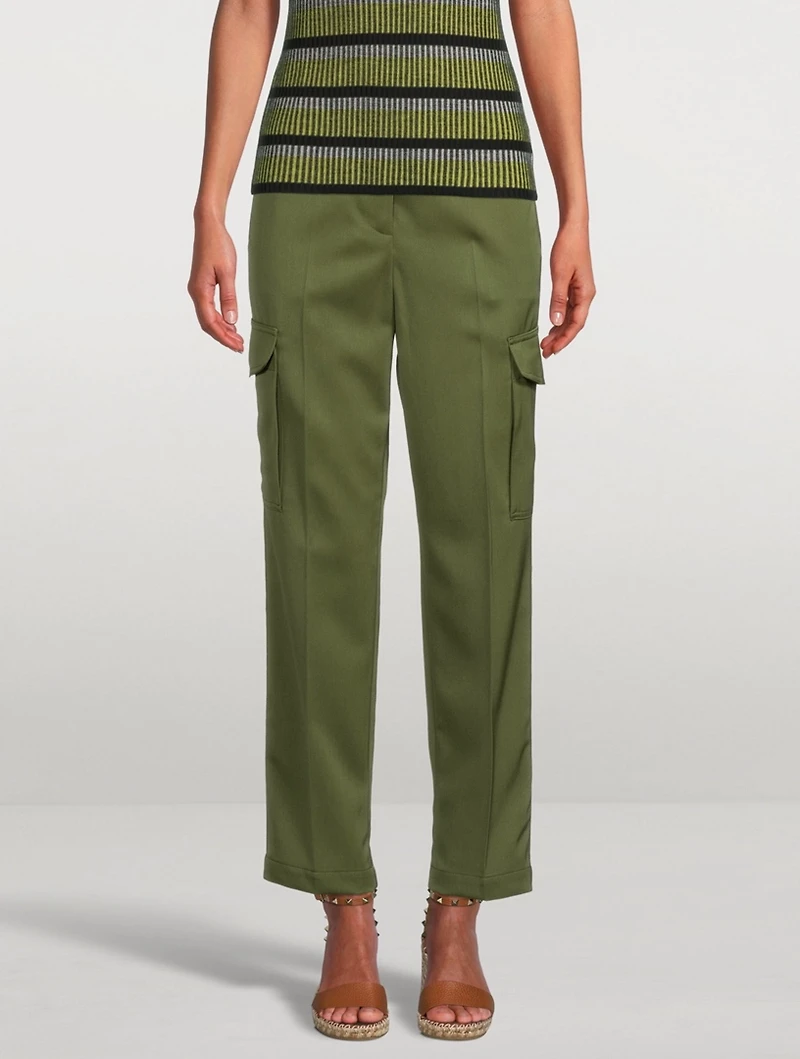 Wool Straight-Leg Cargo Pants