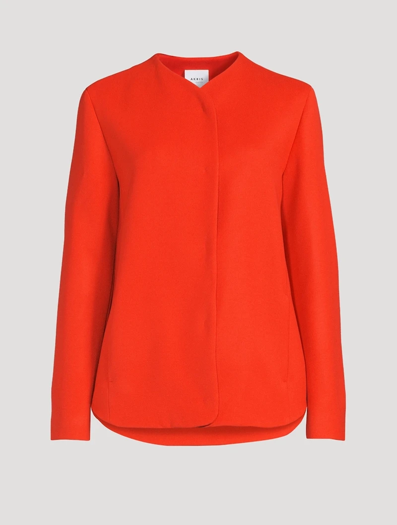 Wool Collarless Jacket