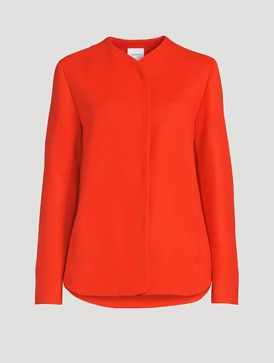 Wool Collarless Jacket