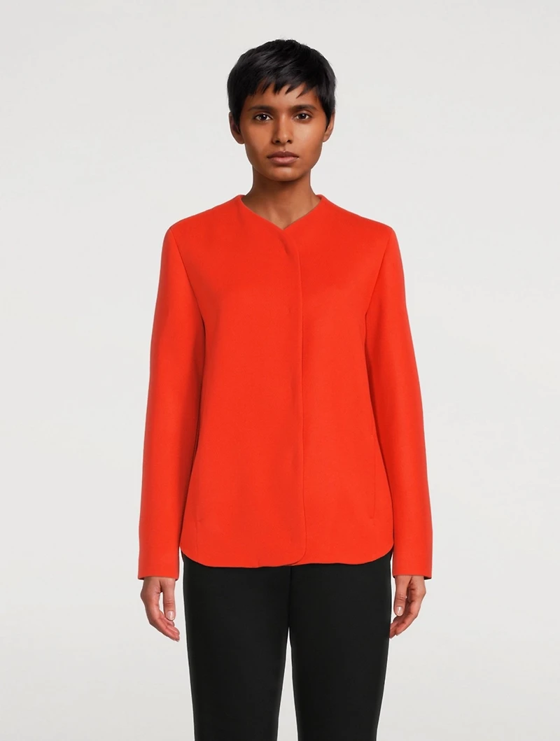 Wool Collarless Jacket