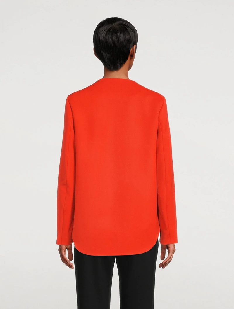 Wool Collarless Jacket