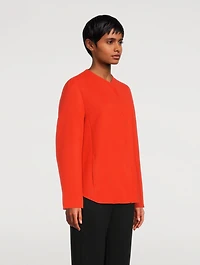 Wool Collarless Jacket