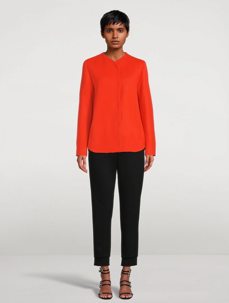 Wool Collarless Jacket