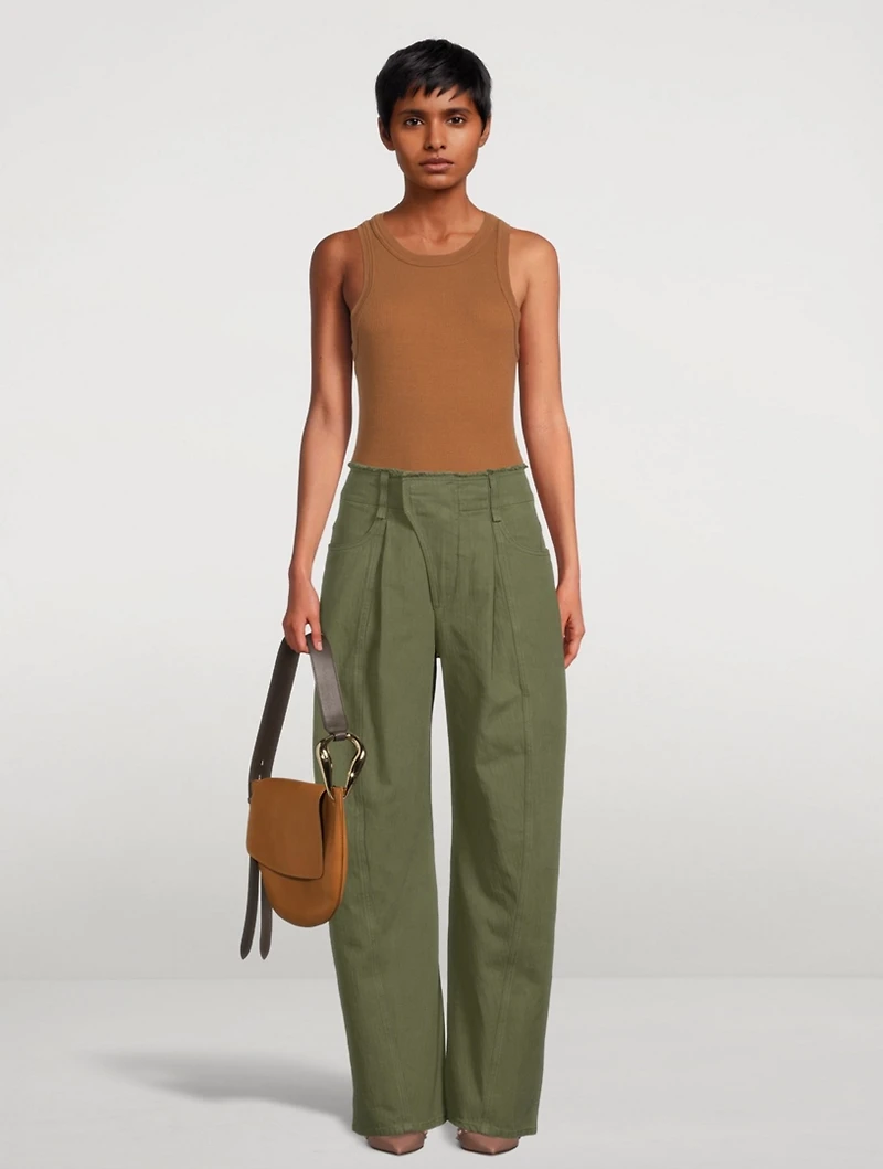Cotton Wide-Leg Pants