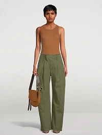 Cotton Wide-Leg Pants