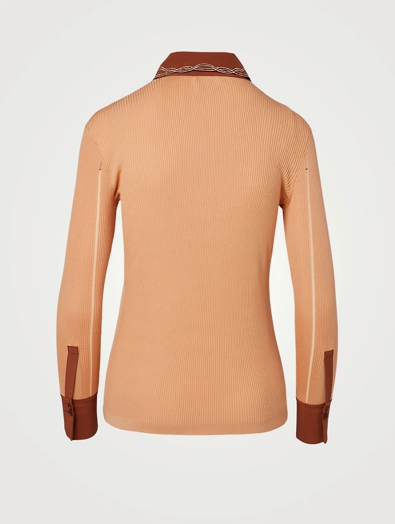 Embellished Ribbed Knit Cardigan