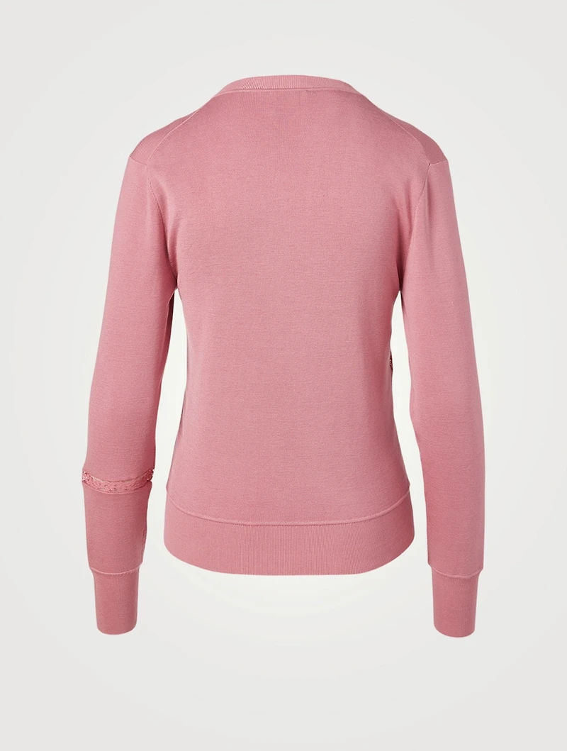 Silk And Cotton Sweater With Lace