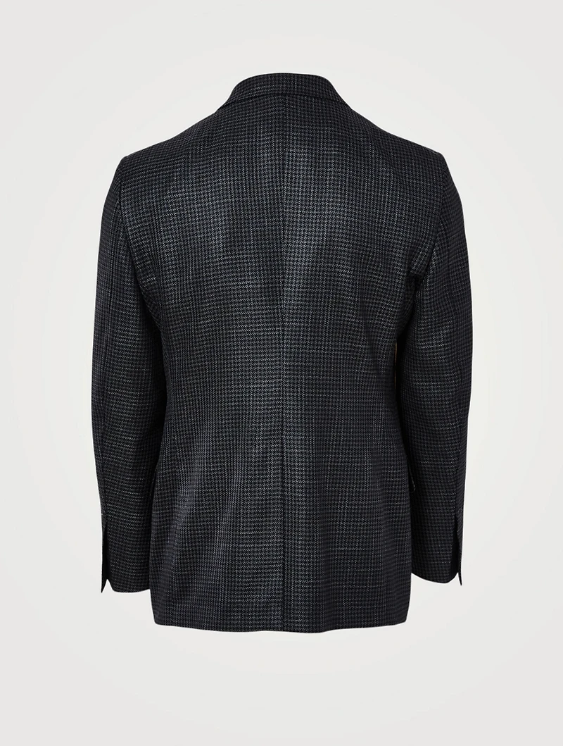 Wool Mohair And Silk Jacket Houndstooth Print