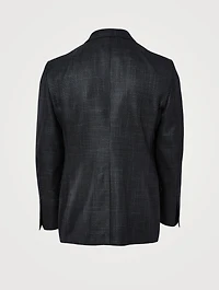 Wool Mohair And Silk Jacket Houndstooth Print