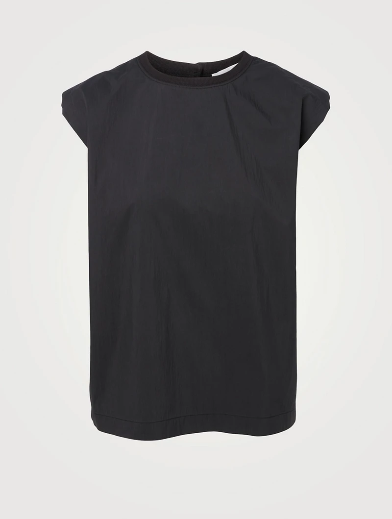 Christie Shoulder-Pad Sleeveless Top