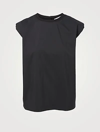 Christie Shoulder-Pad Sleeveless Top