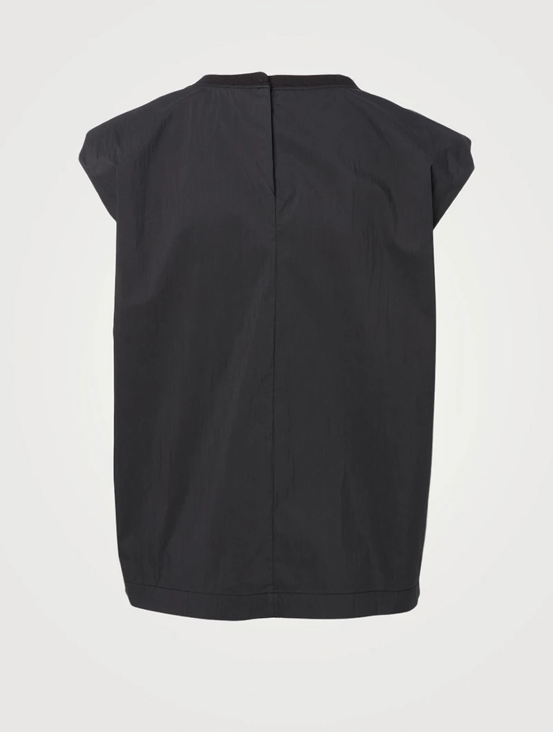Christie Shoulder-Pad Sleeveless Top