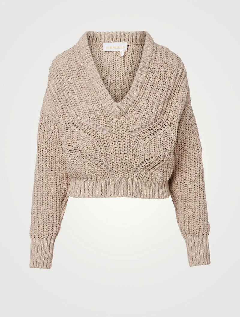 Elise V-Neck Cropped Sweater