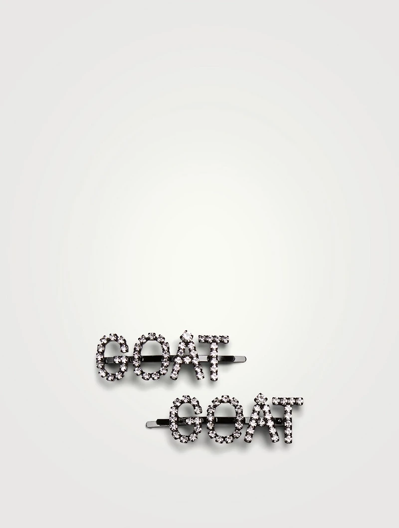 Set Of Two Goat Crystal Hair Pins