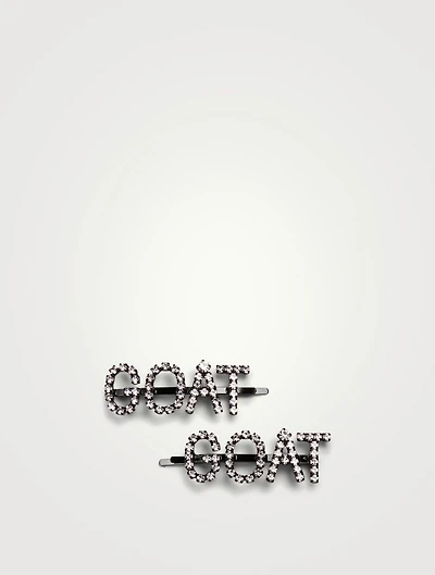 Set Of Two Goat Crystal Hair Pins