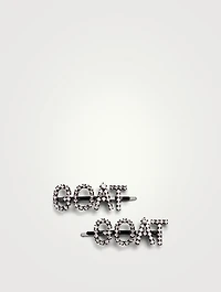 Set Of Two Goat Crystal Hair Pins