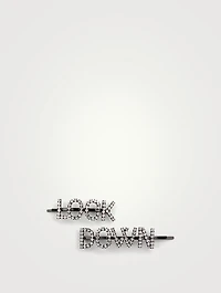 Set Of Two Lock Down Crystal Hair Pins