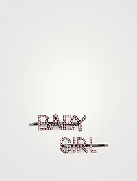 Set Of Two Baby Girl Crystal Hair Pins