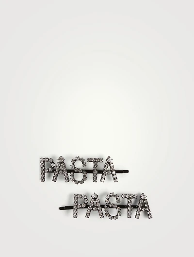 Set Of Two Pasta Crystal Hair Pins