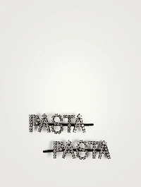 Set Of Two Pasta Crystal Hair Pins