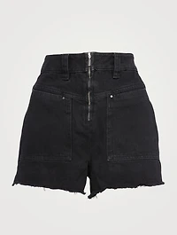 David High-Waisted Denim Shorts