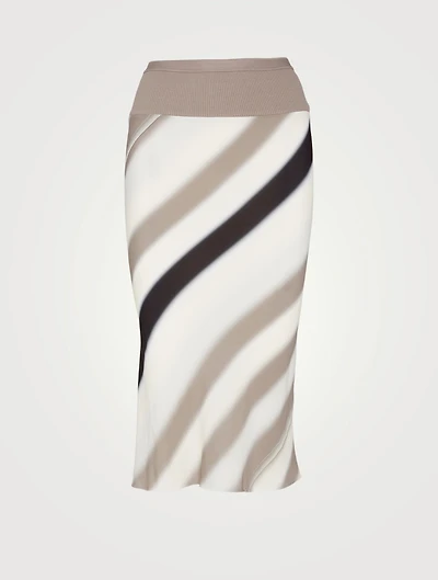 Knee Bias Printed Midi Skirt