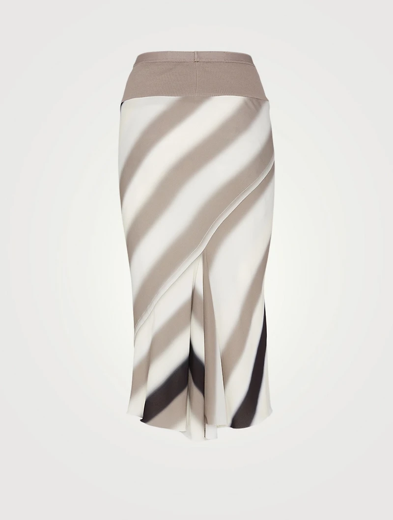 Knee Bias Printed Midi Skirt