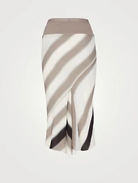 Knee Bias Printed Midi Skirt