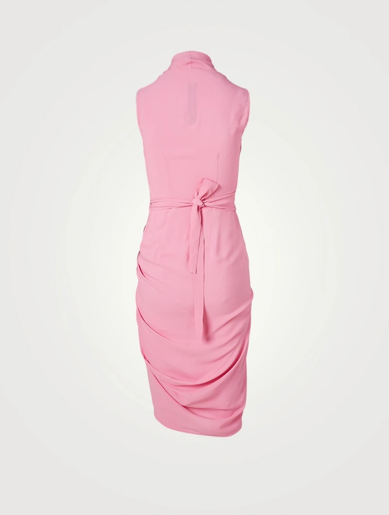 Silk-Blend Wrap Mini Dress