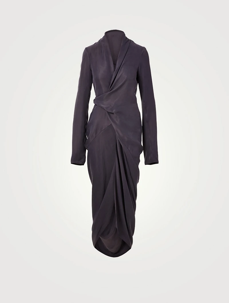 V-Neck Wrap Long Dress
