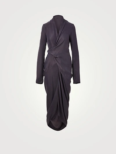 V-Neck Wrap Long Dress