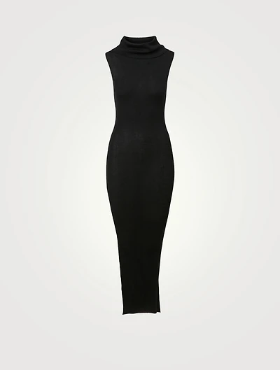 Wool Rib Sleeveless Midi Dress