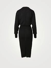 Wool-Blend Mockneck Midi Dress