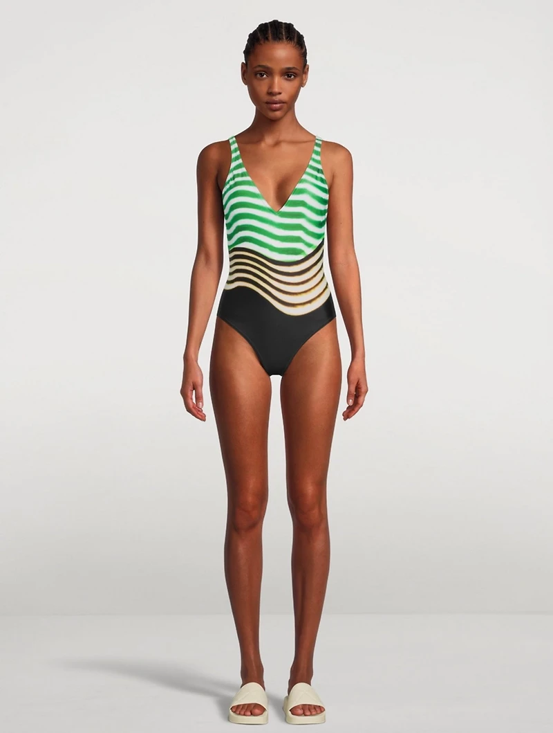 Goya One-Piece Swimsuit Striped Print