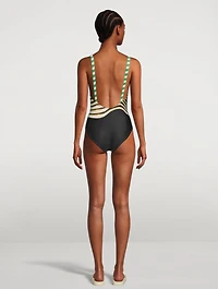 Goya One-Piece Swimsuit Striped Print