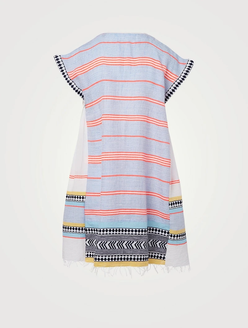 Neela Cotton Caftan Dress Striped Print