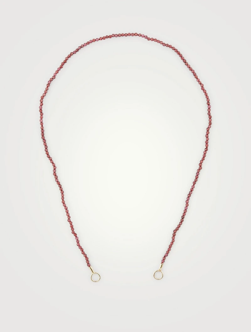 Garnet Itty Bitty Strand With Yellow Gold Loops