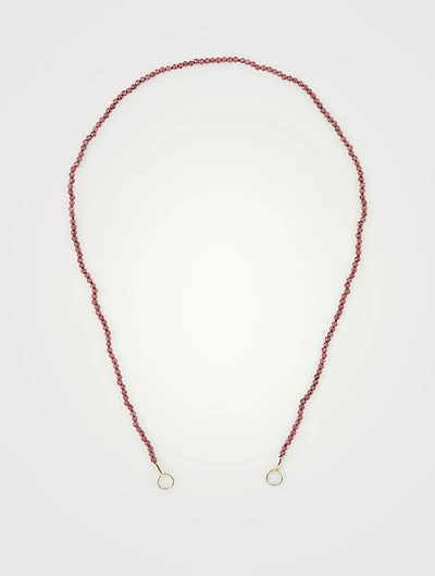 Garnet Itty Bitty Strand With Yellow Gold Loops