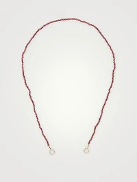 Garnet Itty Bitty Strand With Yellow Gold Loops