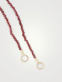Garnet Itty Bitty Strand With Yellow Gold Loops