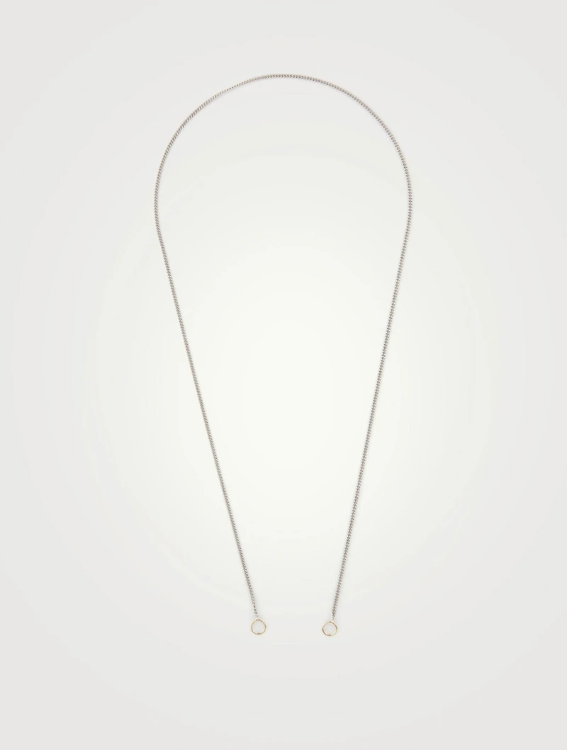 Sterling Silver Medium Curb Chain With Gold Loops