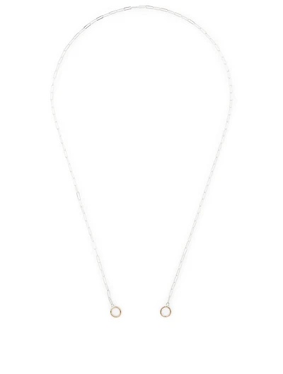 Sterling Silver Square Link Chain With Gold Loops