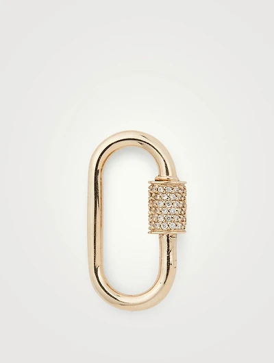 14K Yellow Gold Medium Lock With Diamonds