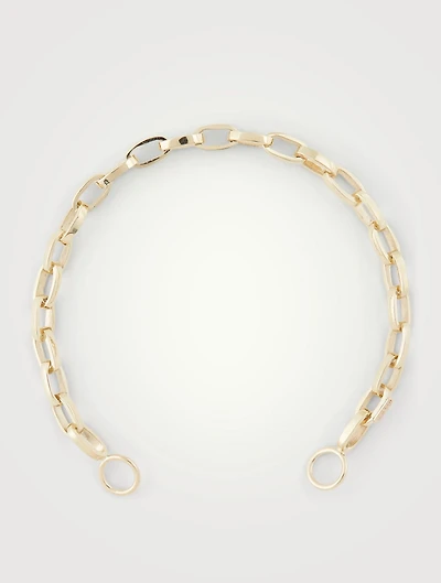 14K Yellow Gold Handmade Biker Chain Bracelet