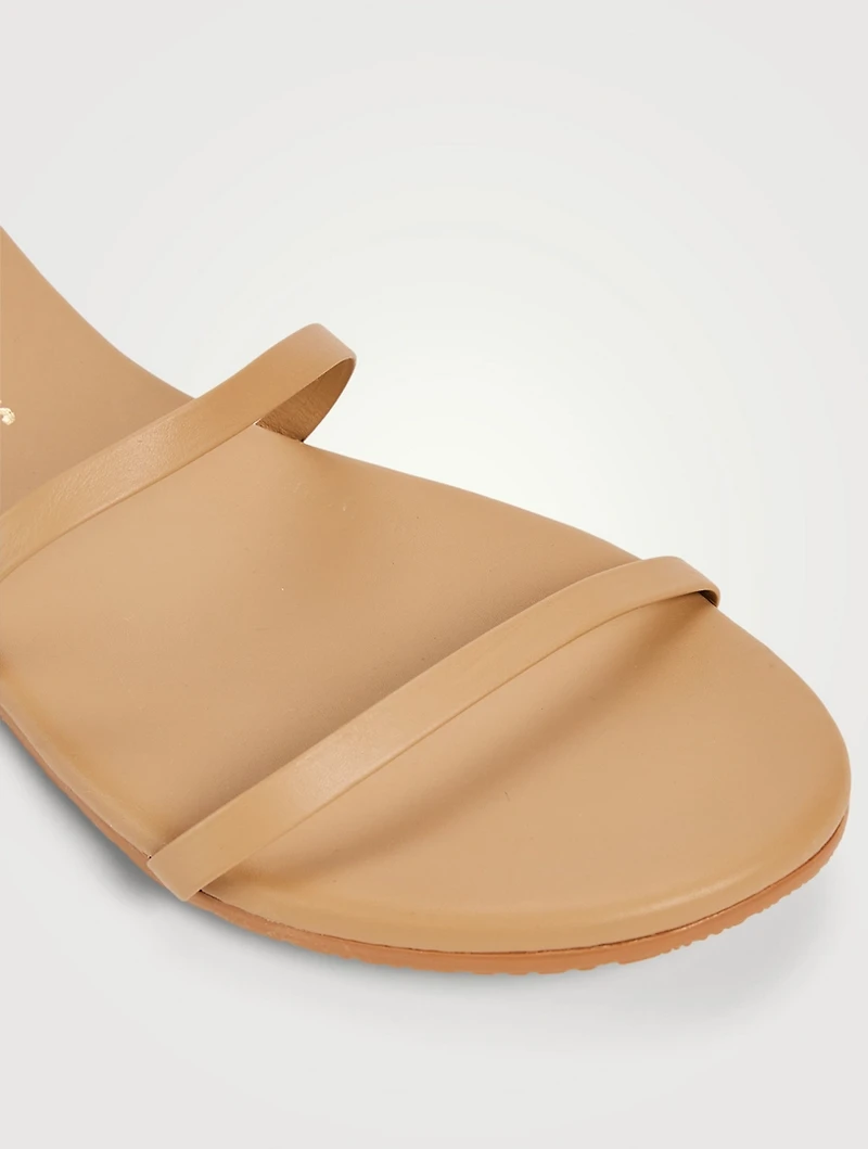 Gemma Foundations Matte Leather Slide Sandals