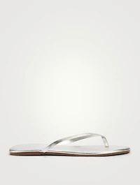 Lily Highlighter Metallic Leather Thong Sandals