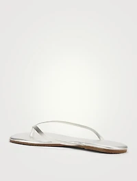Lily Highlighter Metallic Leather Thong Sandals